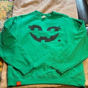 McDonald's Bright Green Crewneck Sweater with Fun Face